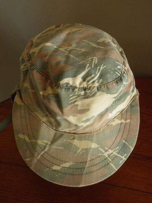 SWAPOL / SA BORDER WAR - KOEVOET COMBAT CAP - EAR COVERS ADDED ON  - RIM 54cm  - INSCRIBED (4118)