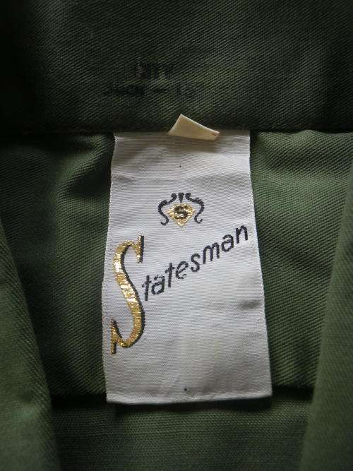 RHODESIAN ARMY - GREEN COTTON SHORT SLEEVE SHIRT - UNUSED, MADE STATESMAN SIZE 38cm  / 15"    (6167)