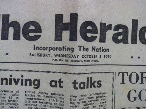 RHODESIA HERALD NEWSPAPERS (X2) DATED 2/10/1979 & 3/10/1979 - SEE MORE BELOW   (3560)