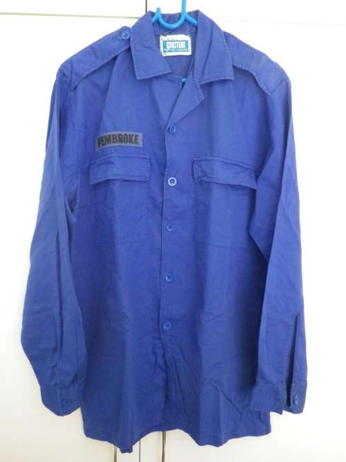 SA NAVY - ROYAL BLUE SHIRT - NAME TAG "PEMBROKE"  MADE CACTUS    (4142)