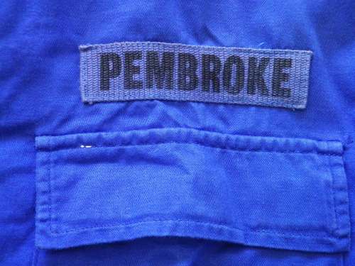 SA NAVY - ROYAL BLUE SHIRT - NAME TAG "PEMBROKE"  MADE CACTUS    (4142)