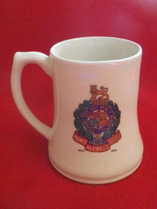 SADF - PRINCE ALFRED'S GUARD 100 YEAR ANNIVERSARY 1956 - BEER MUG - MADE DROSTDY WARE     (4132)