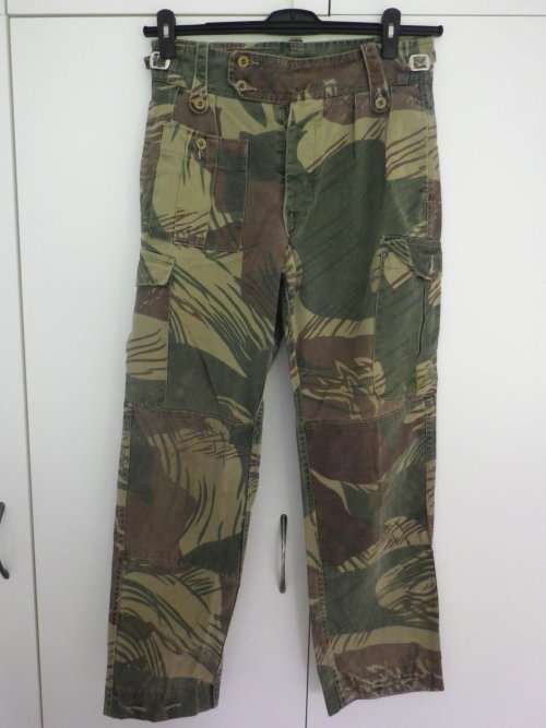 RHODESIAN ARMY - EARLY TYPE CAMMO TROUSERS -   NOTE CROTCH AREA REPAIR -     (6288)