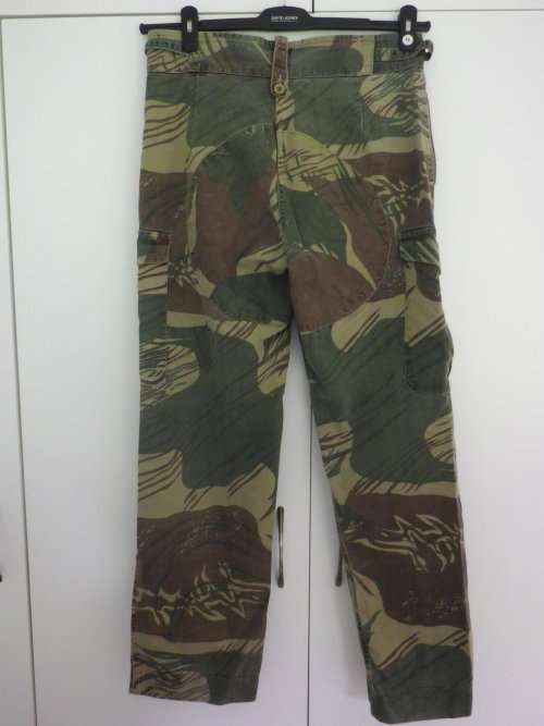 RHODESIAN ARMY - EARLY TYPE CAMMO TROUSERS -   NOTE CROTCH AREA REPAIR -     (6288)