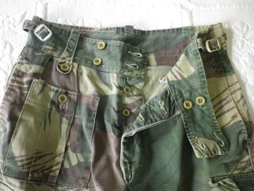 RHODESIAN ARMY - EARLY TYPE CAMMO TROUSERS -   NOTE CROTCH AREA REPAIR -     (6288)