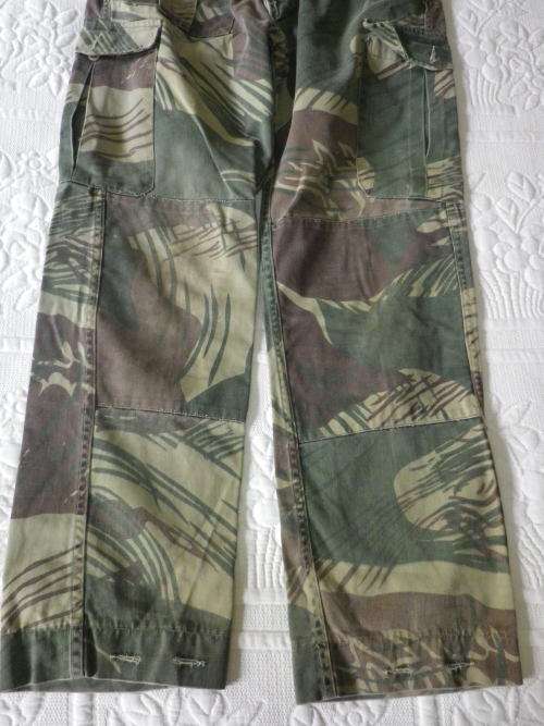 RHODESIAN ARMY - EARLY TYPE CAMMO TROUSERS -   NOTE CROTCH AREA REPAIR -     (6288)
