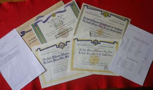 SAP / SWAPOL - GOOD BORDER WAR MEDAL GROUP AS NAMED (DECEASED) - SEE MORE INFO BELOW      (6279)