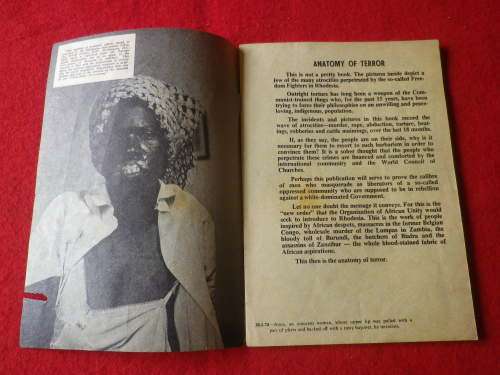 RHODESIAN WAR - "ANATOMY OF TERROR" 1974 BOOKLET  - SOME TEARS SEE PICS    (1679)
