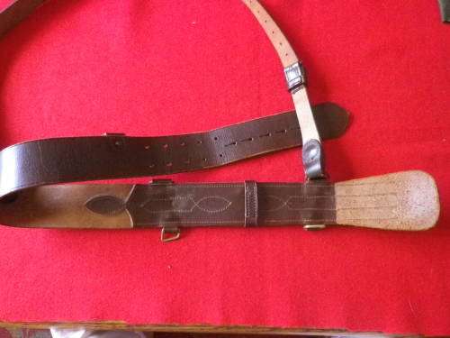 RHODESIAN COLONIAL - ARMY    SAM BROWNE OFFICERS BELT - MAX LENGTH 84 cm / 33"      (4218)