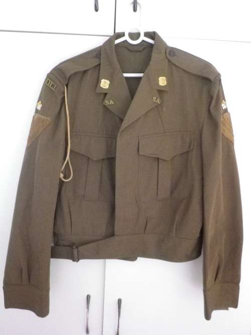 SADF - DLI BUNNY JACKET FOR S/SERGEANT - ALL INSIGNIA INC. LANYARD + WHISTLE  (4226)