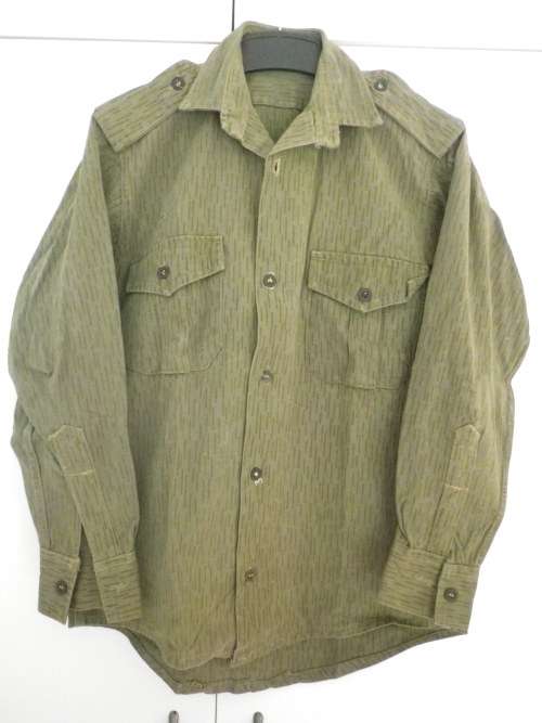 RHODESIAN BUSH WAR PICK UP - "RICE FLECK" CAMO COMBAT SHIRT, EX ZIPRA -SCARCE (MADE POLAND?) (4204)