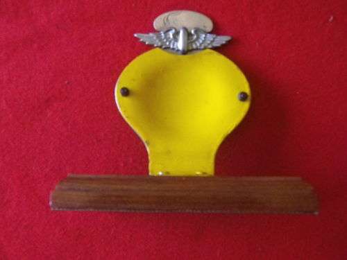 RHODESIAN AA CAR BADGE -  CIRCA 1950/60'S - SCREWED ON WOODEN PLINTH    (2237)