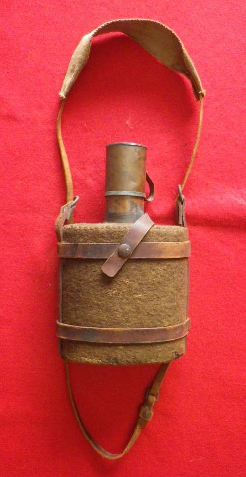 RHODESIAN WW2 MEDICS WATER BOTTLE WITH ORIGINAL COPPER CUP - SCARCE SEE BELOW     (2241)