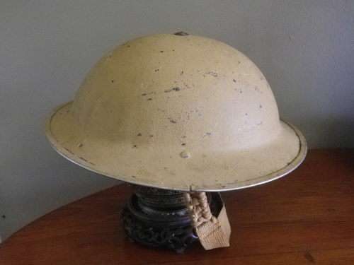 SA UNION FORCES - WW2 KHAKI STEEL HELMET - SA MADE -                (4290)