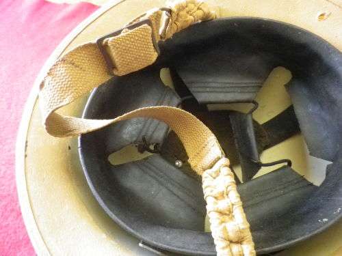 SA UNION FORCES - WW2 KHAKI STEEL HELMET - SA MADE -                (4290)