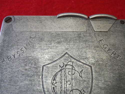 SA FORCES - WW2 "TRENCH ART" LIGHTER  + TAG RELATING TO ITALIAN BOMBER, SEE BELOW     (2239)