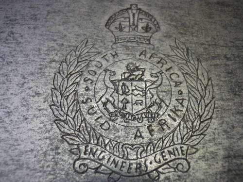 SA FORCES - WW2 "TRENCH ART" LIGHTER  + TAG RELATING TO ITALIAN BOMBER, SEE BELOW     (2239)