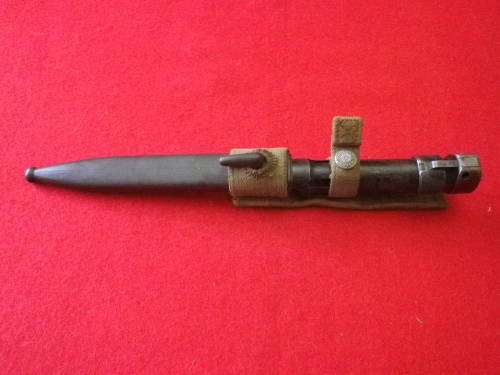 SA / RHODESIA -   R1 / FN BAYONET (BELGIAN MADE)  + PLASTIC SCABBARD, + FROG         (4286)