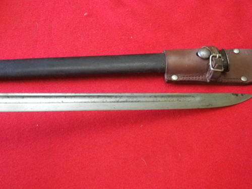SA / GB -1907 PATT. WILKINSON BAYONET+ SCABBARD + FROG + UNION STAMP, SSB ETC. BLADE 43.4cm  (4318)