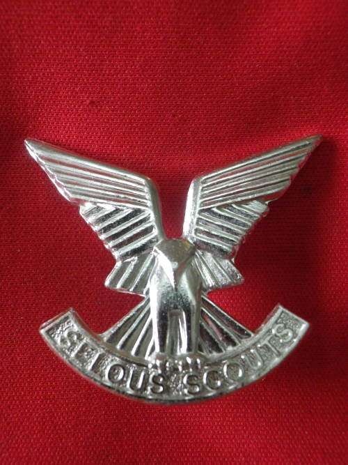 RHODESIA - SELOUS SCOUTS SILVER ANODISED BERET BADGE - STAMPED "REUTELER RHODESIA"    (2266)
