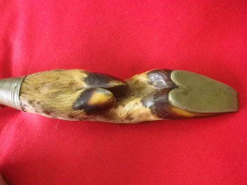 GERMAN - WW2 "PICK UP" TRENCH DAGGER WITH DEER FOOT HANDLE - MADE SOLINGER (3691)