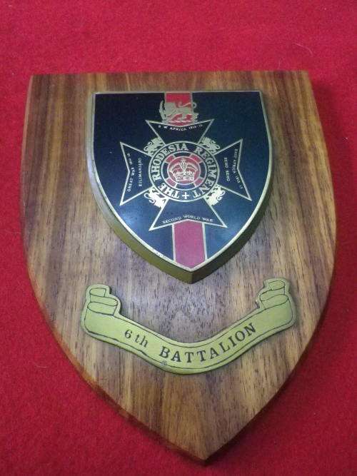 RHODESIA REGT. 6BN (BULAWAYO) PLAQUE       (6600)