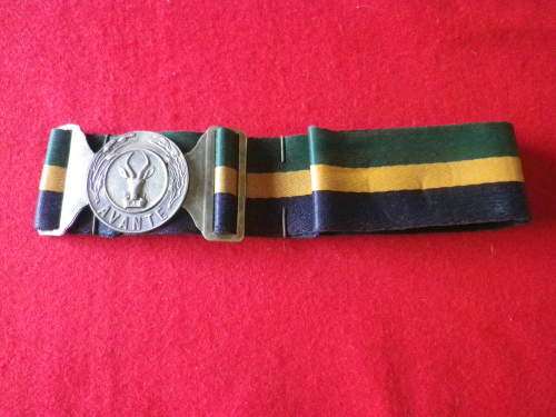 SADF - 5 SAI STABLE BELT + BUCKLE - INSCRIBED - MAX LENGTH 98cm / 35"        (3701)