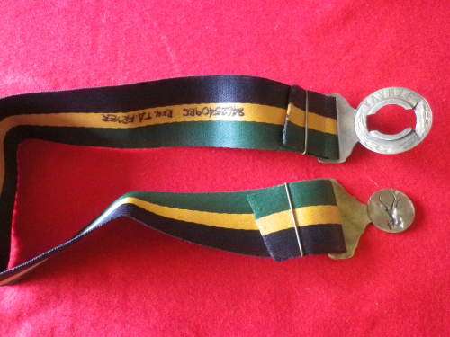 SADF - 5 SAI STABLE BELT + BUCKLE - INSCRIBED - MAX LENGTH 98cm / 35"        (3701)