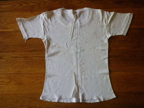 "RHODESIA IS SUPER" TEE SHIRT - MADE MONOGRAM SIZE 75CM / SMALL - SOME DISCOLOURATION    (6633)