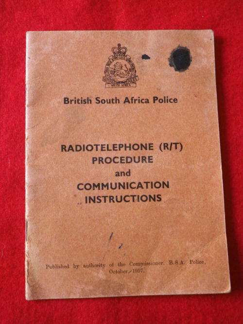 RHODESIA BSAP - RADIO TELEPHONE + COMMUNICATIONS PAMPHLET 1957   - INSCRIBED   (6636)