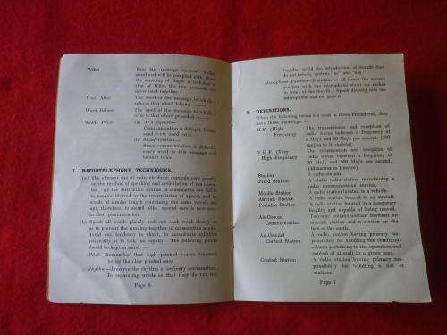 RHODESIA BSAP - RADIO TELEPHONE + COMMUNICATIONS PAMPHLET 1957   - INSCRIBED   (6636)