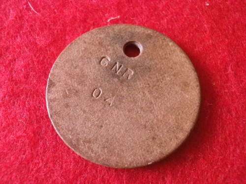 RHODESIAN WW2 GUNNER L.H.B MORRIS DOG TAG (SR599119V)       (6637)