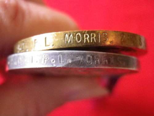 SA / GB WW1 WAR MEDAL(RAF) + VICTORY MEDAL(2SAR) TO P.L. MORRIS + RESEARCH,SEE/READ MORE BELOW(6649)