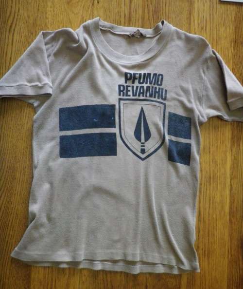 RHODESIAN SFA - PFUMO RE VANHU TEE SHIRT - MADE MONOGRAM SIZE 38/97  SEE BELOW  -    RELISTED (6660)