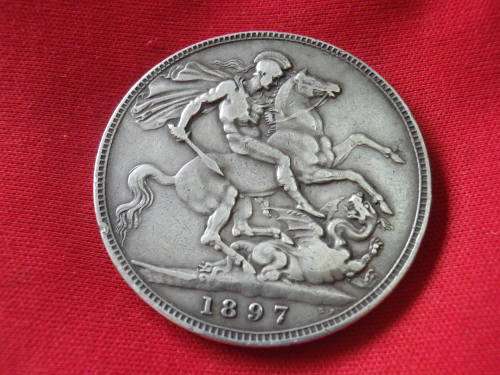 GREAT BRITAIN - 1897 VICTORIAN CROWN - CONDITION AS SEEN - USE PICTURES TO GRADE (6684)