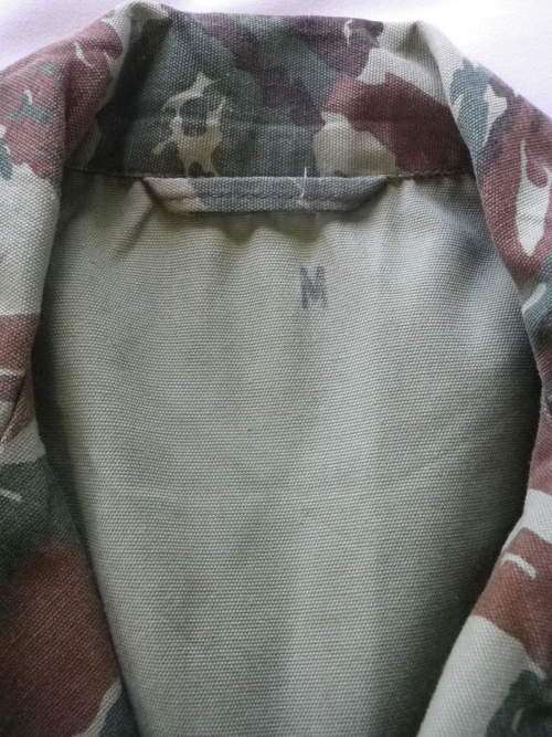 SADF - 32 BATTALION SUMMER PATT. CAMO JACKET + DRAWSTRING  - SCARCE-  SIZE M.                 (6679)