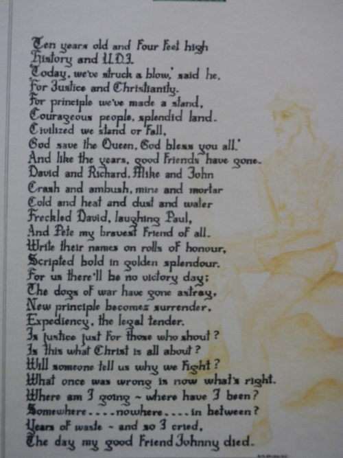 RHODESIA - "THOUGHTS OF A TROOPIE" BY RM DRYSDALE ON BOARD 1981 ILLUSTRATOR JILL Van BREDA  (6813)