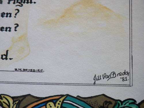 RHODESIA - "THOUGHTS OF A TROOPIE" BY RM DRYSDALE ON BOARD 1981 ILLUSTRATOR JILL Van BREDA  (6813)