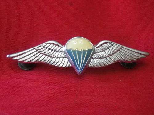 SADF - CHROME + LUCITE PARA DESPATCHER / ADVANCED PARA WINGS - 50 JUMPS OR MORE - DINNES 313  (6817)