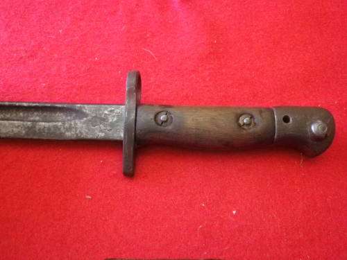 BRITISH LEE ENFIELD NO 1 .303 BAYONET P1907 MADE WILKINSON + SCABBARD + LEATHER FROG (WW2)  (4364)