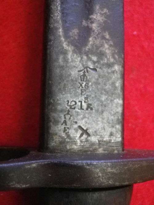 BRITISH LEE ENFIELD NO 1 .303 BAYONET P1907 MADE WILKINSON + SCABBARD + LEATHER FROG (WW2)  (4364)