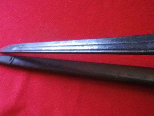 BRITISH LEE ENFIELD NO 1 .303 BAYONET P1907 MADE WILKINSON + SCABBARD + LEATHER FROG (WW2)  (4364)