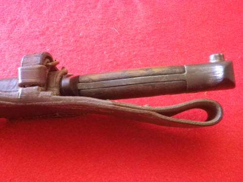 BRITISH LEE ENFIELD NO 1 .303 BAYONET P1907 MADE WILKINSON + SCABBARD + LEATHER FROG (WW2)  (4364)