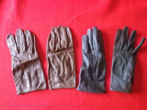 SA POLICE 2X PAIRS OF GLOVES - BROWN - MENS (SIZE 195/10.5) + BLACK - WOMENS (SIZE S / 65)     (536)