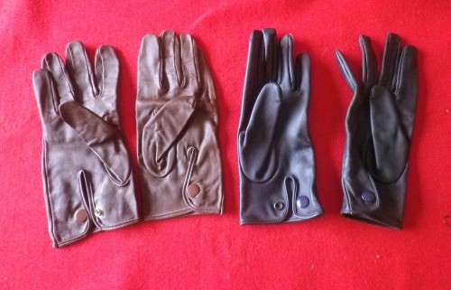 SA POLICE 2X PAIRS OF GLOVES - BROWN - MENS (SIZE 195/10.5) + BLACK - WOMENS (SIZE S / 65)     (536)