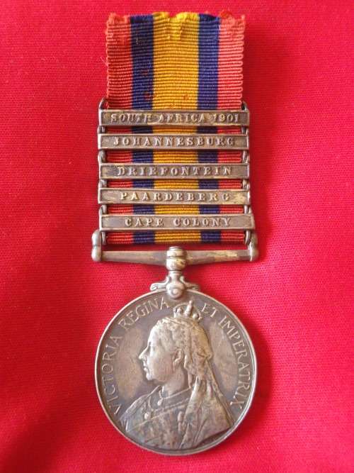 BRITISH QSA MEDAL -2582 PVT. JJ THOMPSON 2BN DUKE OF CORNWALL LIGHT INFANTRY SEE BELOW        (4433)