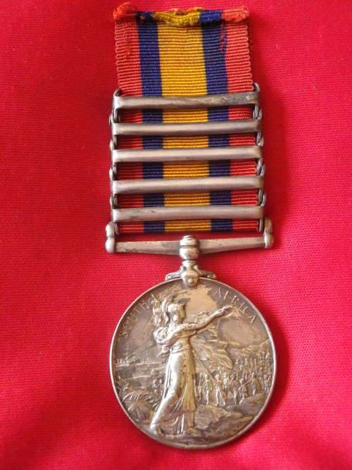 BRITISH QSA MEDAL -2582 PVT. JJ THOMPSON 2BN DUKE OF CORNWALL LIGHT INFANTRY SEE BELOW        (4433)