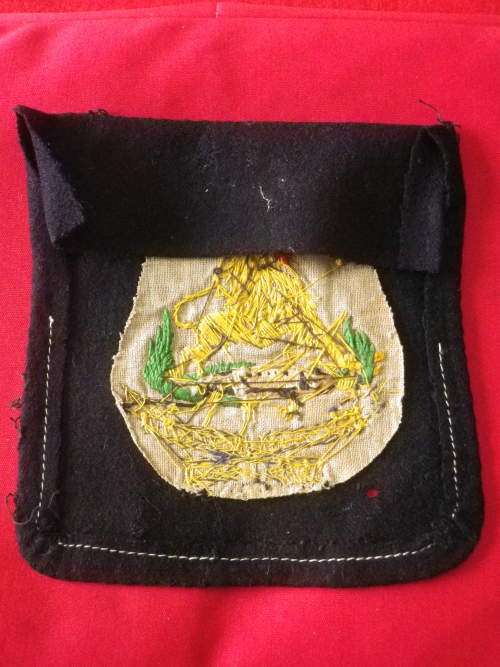 RHODESIA BSAP - BULLION BLAZER BADGE - SOME HOLES IN CLOTH - BADGE INTACT.     (6921)