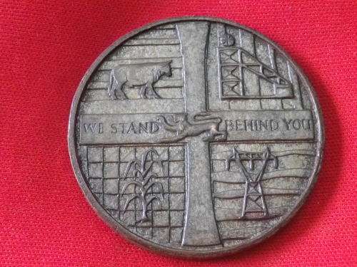 RHODESIAN BRONZE INDEPENDENCE MEDALLION  1965       (6936)