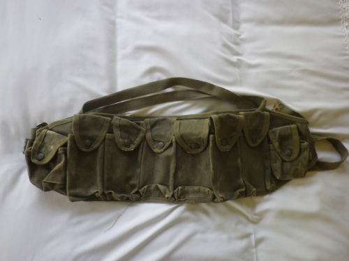 RHODESIAN ARMY - HEAVY DUTY CANVAS CHEST RIG / WEBBING - 6 MAG +2 GRENADE POUCHES - MORE BELOW-(4398